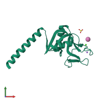PDB entry 3pak coloured by chain, front view.