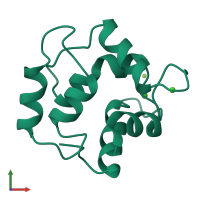 PDB entry 3pal coloured by chain, front view.