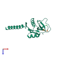 PDB entry 3par coloured by chain, top view.