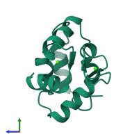 Monomeric assembly 1 of PDB entry 3pat coloured by chemically distinct molecules, side view.