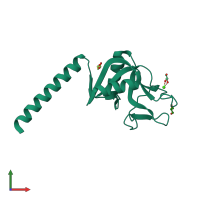 PDB entry 3pbf coloured by chain, front view.