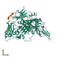PDB entry 3pgb coloured by chain, front view.