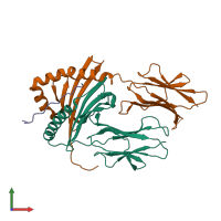 Hetero trimeric assembly 1 of PDB entry 3pgd coloured by chemically distinct molecules, front view.
