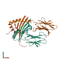 Hetero trimeric assembly 2 of PDB entry 3pgd coloured by chemically distinct molecules, front view.