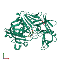 PDB entry 3pgi coloured by chain, front view.