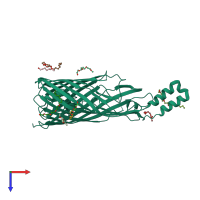 PDB entry 3pgr coloured by chain, top view.