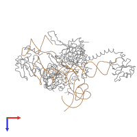 Hetero undecameric assembly 1 of PDB entry 3pgw coloured by chemically distinct molecules, top view.