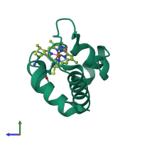 PDB entry 3ph2 coloured by chain, side view.