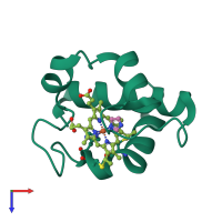 PDB entry 3ph2 coloured by chain, top view.