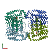 PDB entry 3ph7 coloured by chain, front view.