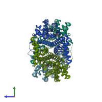 PDB entry 3ph7 coloured by chain, side view.