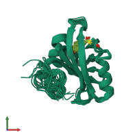 PDB entry 3phy coloured by chain, ensemble of 26 models, front view.