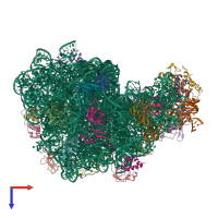 PDB entry 3pio coloured by chain, top view.