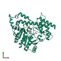 PDB entry 3piu coloured by chain, front view.