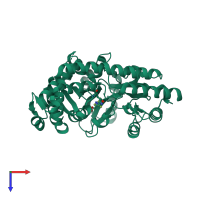 PDB entry 3piu coloured by chain, top view.