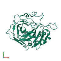 Carbonic anhydrase 2 in PDB entry 3pjj, assembly 1, front view.