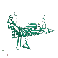 PDB entry 3pk6 coloured by chain, front view.