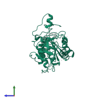 NAD-dependent protein deacylase sirtuin-6 in PDB entry 3pki, assembly 4, side view.