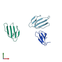 PDB entry 3plc coloured by chain, front view.