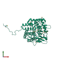 PDB entry 3pmm coloured by chain, front view.