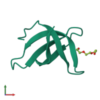 PDB entry 3pmt coloured by chain, front view.