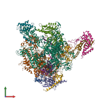 PDB entry 3po3 coloured by chain, front view.