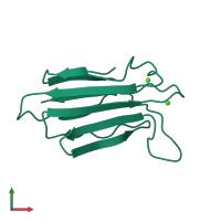 PDB entry 3poe coloured by chain, front view.
