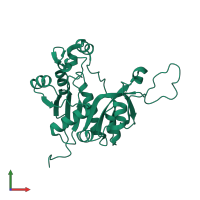 PDB entry 3pol coloured by chain, front view.