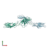 PDB entry 3ppe coloured by chain, front view.