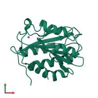 PDB entry 3ppy coloured by chain, front view.