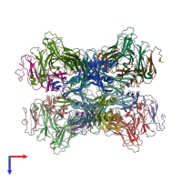 PDB entry 3pqy coloured by chain, top view.