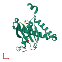 PDB entry 3pr6 coloured by chain, front view.