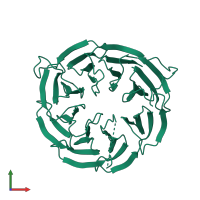 PDB entry 3prw coloured by chain, front view.
