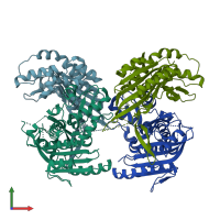 PDB entry 3ps0 coloured by chain, front view.