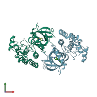 PDB entry 3psd coloured by chain, front view.