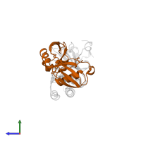 Ubiquitin-like protein ISG15 in PDB entry 3pse, assembly 1, side view.