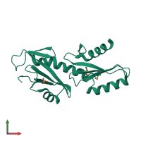 PDB entry 3psj coloured by chain, front view.