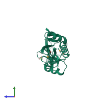 PDB entry 3psj coloured by chain, side view.