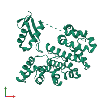 PDB entry 3psp coloured by chain, front view.