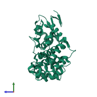 PDB entry 3psp coloured by chain, side view.