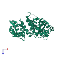 PDB entry 3psp coloured by chain, top view.