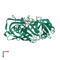 PDB entry 3psy coloured by chain, top view.