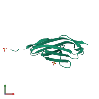 PDB entry 3puc coloured by chain, front view.