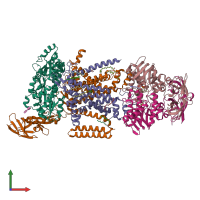 PDB entry 3puw coloured by chain, front view.