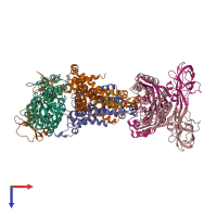 PDB entry 3puz coloured by chain, top view.