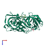 PDB entry 3pww coloured by chain, top view.