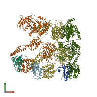 PDB entry 3pxi coloured by chain, front view.
