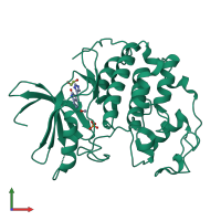 PDB entry 3py0 coloured by chain, front view.