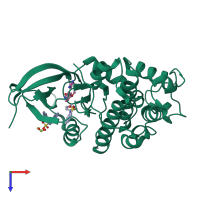 PDB entry 3py1 coloured by chain, top view.