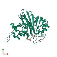 PDB entry 3py5 coloured by chain, front view.